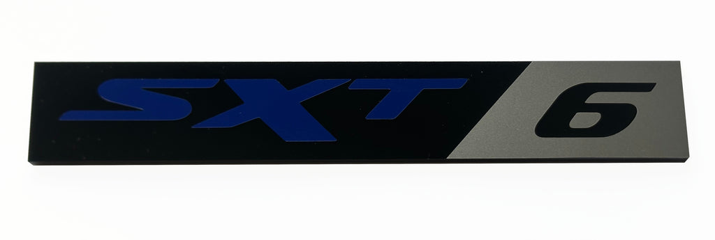 Dodge Charger Challenger SXT6 Badge Emblem Black/Blue/Grey