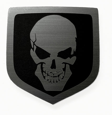Dodge Skull Face Front Badge Black (Choose Model)