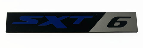 Dodge Charger Challenger SXT6 Badge Emblem Black/Blue/Grey