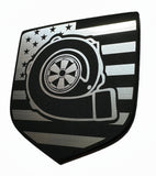 Dodge USA Flag American Turbo Front Badge Black (Choose Model)