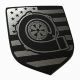 Dodge USA Flag American Turbo Front Badge Black (Choose Model)