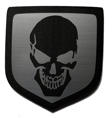 Dodge Skull Face Front Badge Silver (Choose Model)