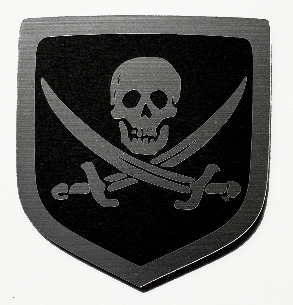 Dodge Jolly Roger Skull Front Badge Black (Choose Model)