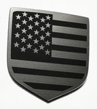 Dodge USA Flag American Front Badge Silver/Black (Choose Model)