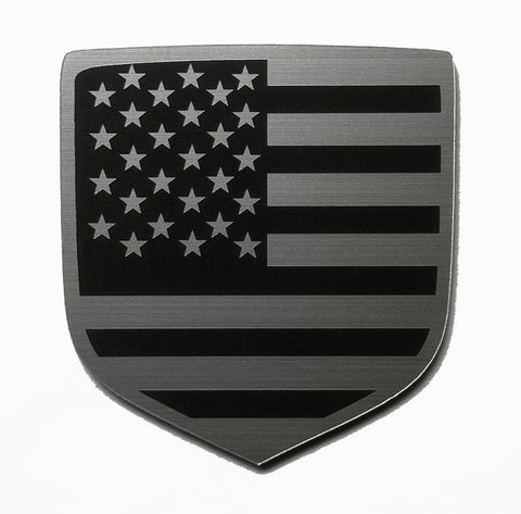 Dodge USA Flag American Front Badge Silver/Black (Choose Model)